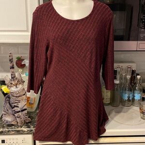 A womens New Directions purple stretch long sleeve plus size knit top size 1X